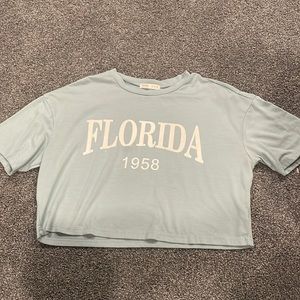 Blue short sleeve wide top shirt from ROMWE